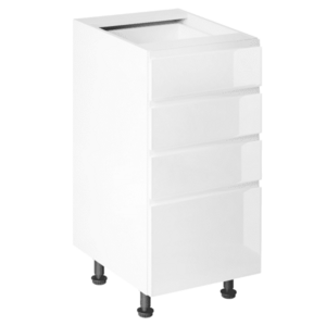 Alsószekrény, fehér/fehér extra magasfényű HG, AURORA D40S4 kép