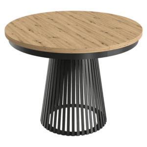 Kihúzható étkezőasztal, artisan tölgy/fekete, 100-180x76, 6 cm, GERDONY kép