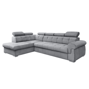 Kihúzható sarok ülőgarnitúra, szürke/ezüst, balos, PRIMUS ROH NEW kép