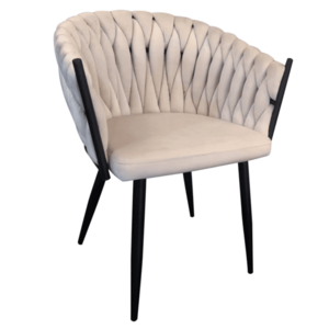 Étkezőszék, világosbézs Velvet szövet/fekete, BLER kép