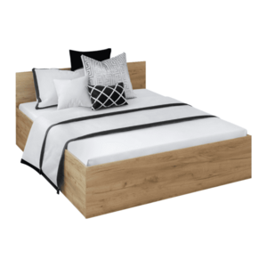 Ágy fém ráccsal és tárolóhellyel, 160x200, artisan tölgy, DOLI kép