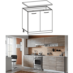 Konyhaszekrény, alsó, tölgyfa sonoma / fehér, CYRA NEW D 60 kép