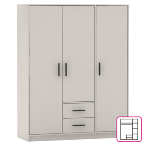 Szekrény, háromajtós, kasmír, BENA 4 kép