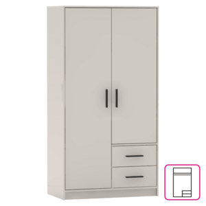 Szekrény, kétajtós, kasmír, BENA 5 kép