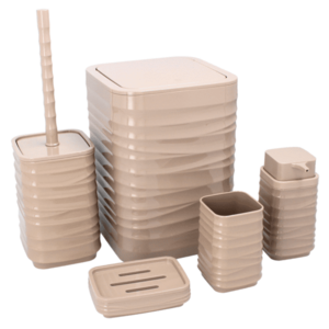 Fürdőszobai tartozékkészlet, 5 részes, barna, MATIO kép