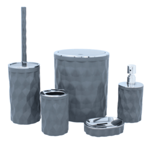 Fürdőszobai tartozékkészlet, 5 részes, szürke, RABER kép