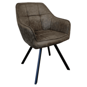 Forgó étkezőszék, zöld szövet csiszolt bőr hatással, SAMANTA kép