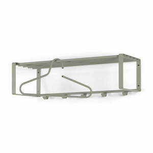 Szürkészöld fém fali fogas polccal 70 cm Rex – Spinder Design kép