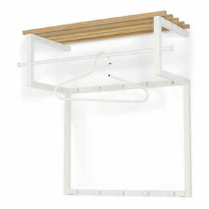 Fehér-natúr színű fém fali fogas polccal 76 cm Rizzoli – Spinder Design kép