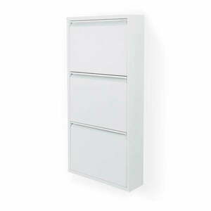 Fehér fém billenő ajtós cipőtartó 50x103x15 cm Billy – Spinder Design kép