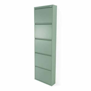 Szürkészöld fém billenő ajtós cipőtartó 50x169x15 cm Billy – Spinder Design kép
