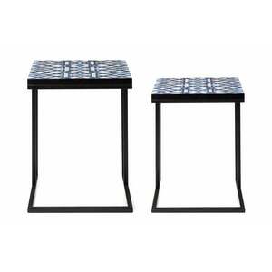 NEAPOLIS kék mintás dohányzóasztal 2 részes V2 kép