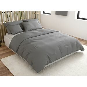 Lux szürke gombos pamut ágyneműhuzat kép