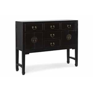 JINAN fekete konzolasztal 4 ajtóval és 5 fiókkal kép