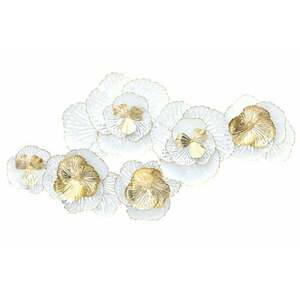 ROSE I fehér és arany vas fali dekoráció kép