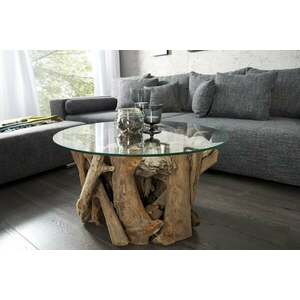 NATURE LOUNGE barna tikfa dohányzóasztal kép