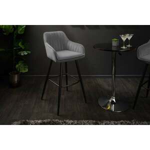 TURIN szürke bársony bárszék kép