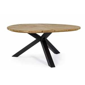 PALMDALE fekete és barna teakfa 8 személyes étkezőasztal 160cm kép