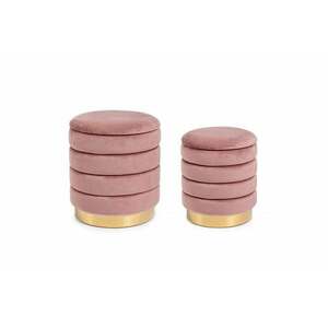 DARINA rózsaszín bársony puff kép