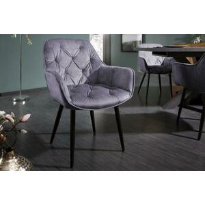 MILANO ezüstszürke bársony szék kép