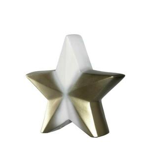 LEONARDO NEVE kerámia csillag 27cm, fehér-arany kép