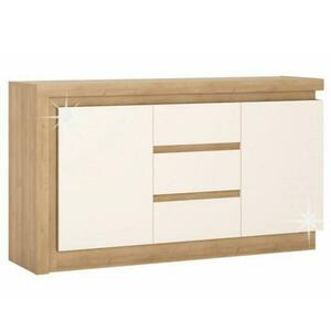 LEONARDO fehér és barna mdf komód kép