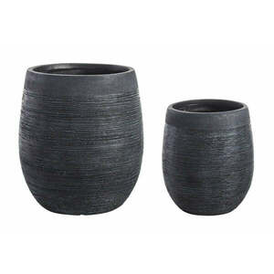 GRAFFITI II fekete 2 darabos kerek virágcserép szett kép