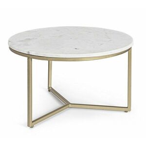 PHOENIX II fehér márvány dohányzóasztal 38cm kép