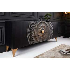 GOLDEN SUNSET fekete mangófa tálalószekrény kép