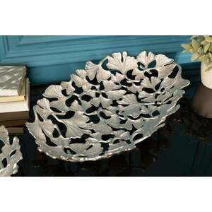 GINKGO ezüst alumínium dísztál 50x30 cm kép