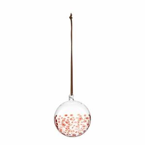 LEONARDO STELLA karácsonyfadísz gömb, 8cm, piros pöttyös kép