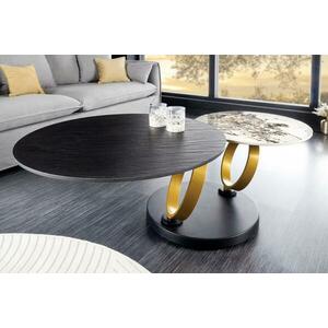 RINGS állítható szürke és arany kerámia dohányzóasztal kép