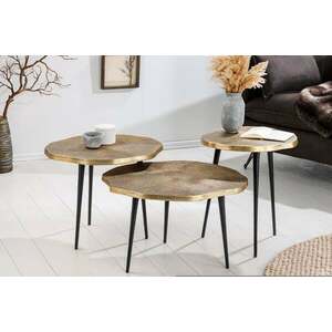 ORGANIC 3 részes arany alumínium dohányzóasztal kép