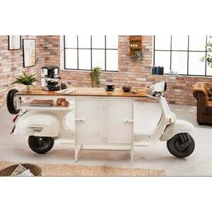 SCOOTER barna-fehér mangófa bárszekrény 250cm kép