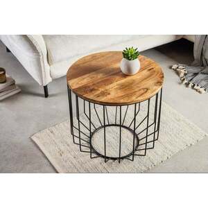 FACTORY LOFT barna mangófa dohányzóasztal 50cm kép