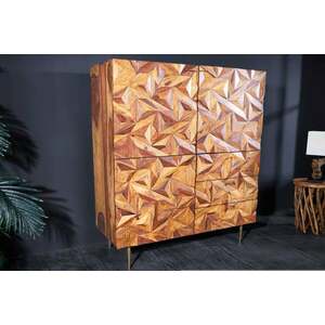 STONE FINISH barna fa tálalószekrény 140cm kép