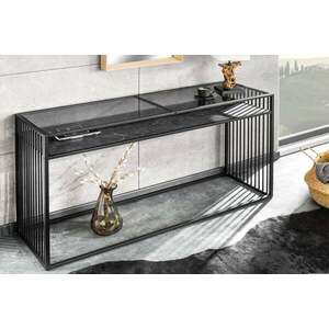 ARCHITECTURE fekete márvány mintázatú konzol asztal 120cm kép