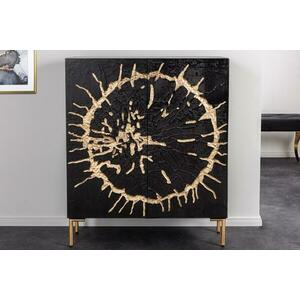 CIRCLE fekete-arany mangófa tálalószekrény 120cm kép