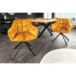 PAPILLON mustársárga bársony szék kép