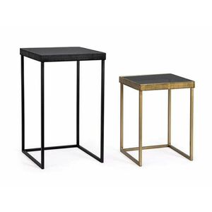 YAMIR arany és fekete szögletes lerakóasztal szett kép