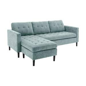 STOCKHOLM kordbársony aqua sarokkanapé 3 személyes kép