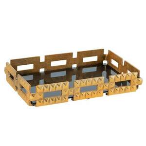 VARIATION fekete arany üveg tálca 40cm kép