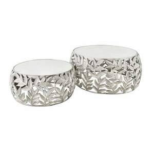 ABSTRACT LEAF ezüst márvány dohányzóasztal 2db/szett kép