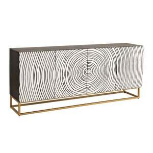 ZEN CIRCLE fekete-fehér mangófa komód 180cm kép