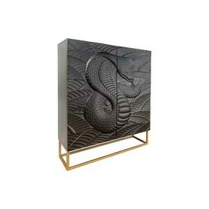 SNAKE fekete mangófa tálalószekrény kép