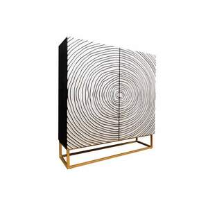 ZEN CIRCLE fekete-fehér mangófa tálalószekrény 120cm kép