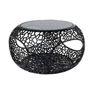 SPIN fekete edzett üveg dohányzóasztal kép