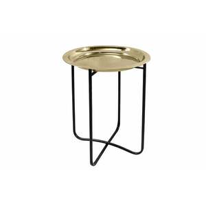 CASABLANCA sárgaréz lerakóasztal levehető tálcával arany kép