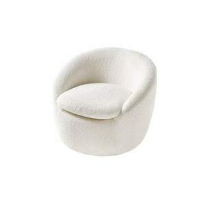 BABYLON fehér bouclé fotel 360°-ban forgatható kép