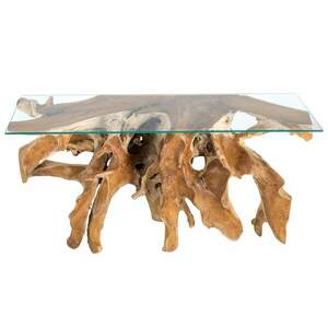 ROOT barna uszadékfa konzolasztal - ÜVEGLAP NÉLKÜL kép